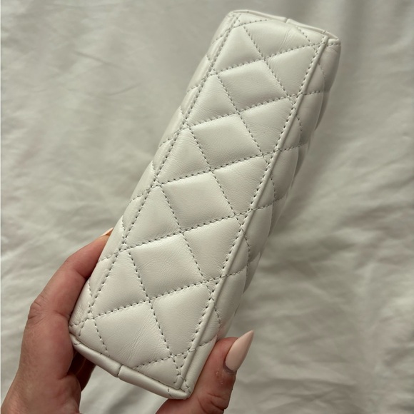 NWT π€ CHANEL 24P White Leather Small Nano Shopper Kelly Bag - Picture 11 of 16